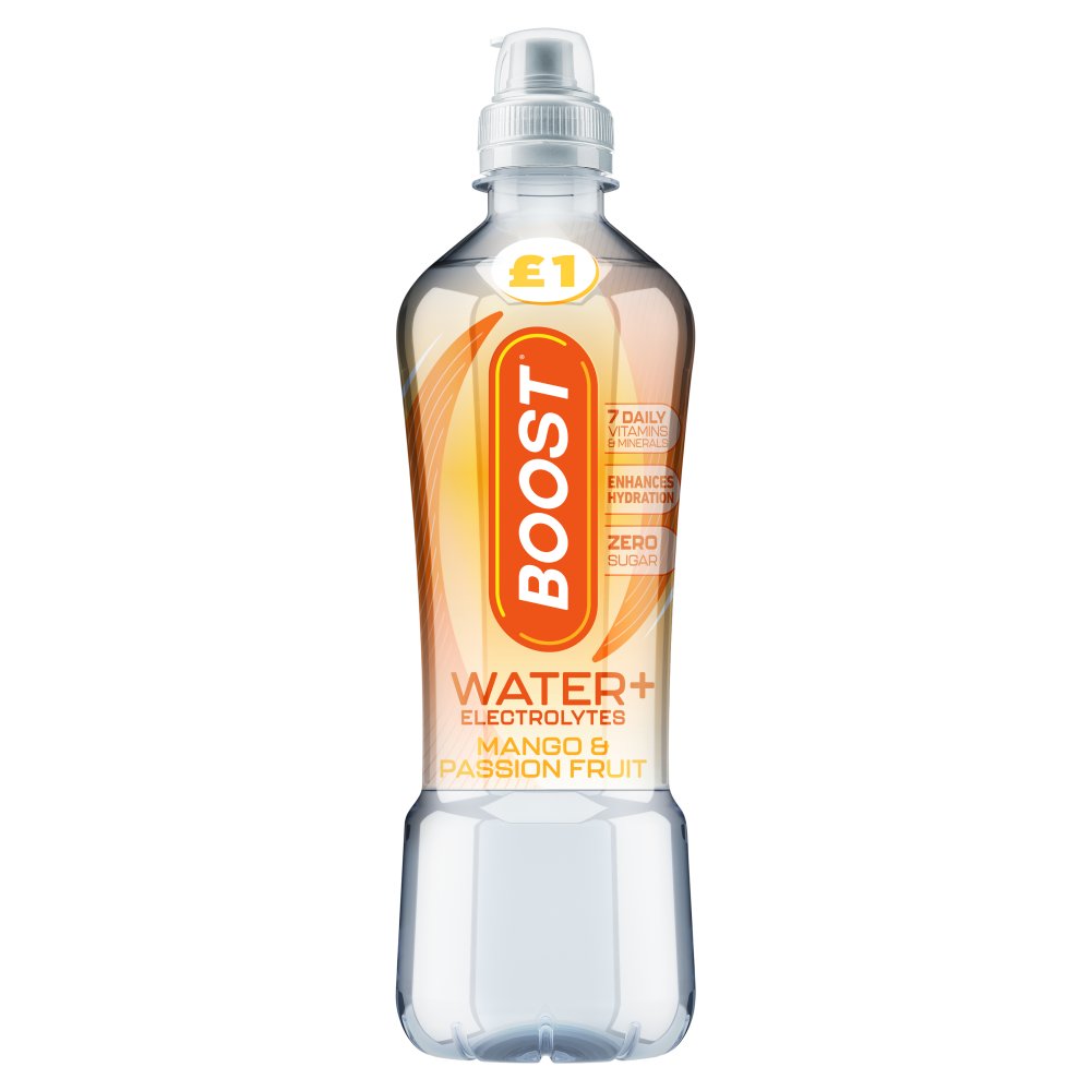 Boost Water+ Electrolytes Mango & Passion Hydration Drink 500ml (Case of 12)