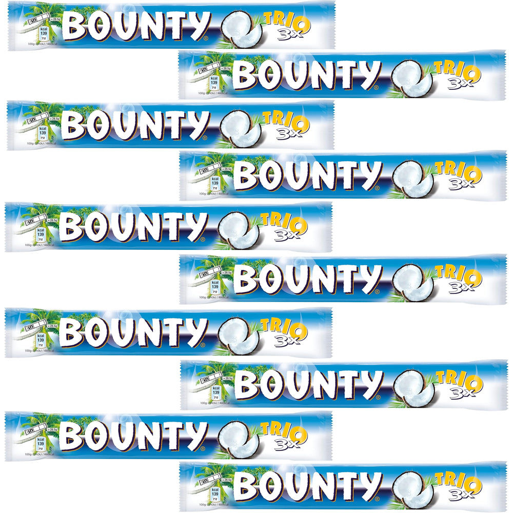 Bounty Trio Coconut Milk Chocolate Bar 85g (10 & 21 Bars)
