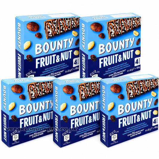 Bounty Fruit & Nut Coconut Milk Chocolate Bars 128g Multipack (5 & 10 Packs)