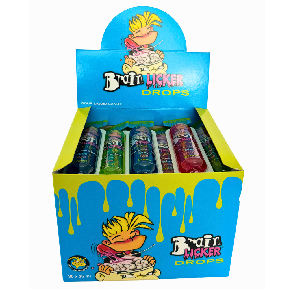 Brain Licker Drops Tubes Sour Liquid Candy 25ml (30 Tubes)
