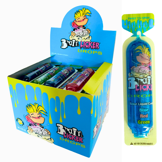 Brain Licker Drops Tubes Sour Liquid Candy 25ml (30 Tubes)