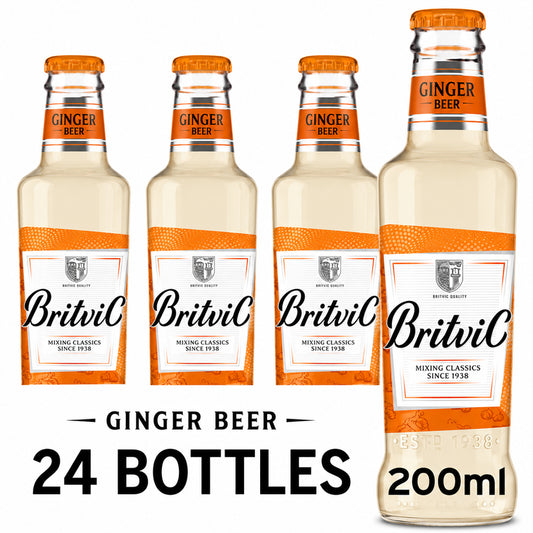Britvic Fiery Ginger Beer Bottle Soft Drink 24 x 200ml