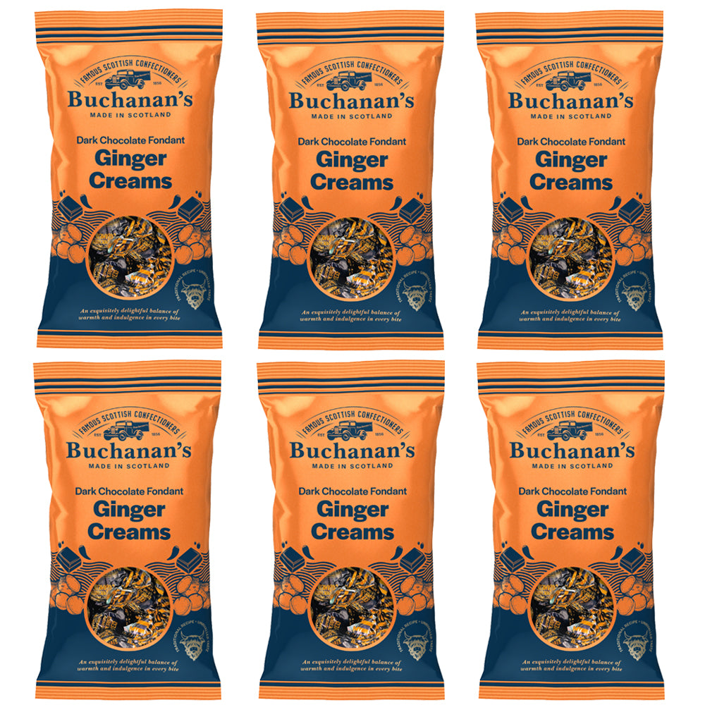 Buchanan's Dark Chocolate Fondant Ginger Creams 120g (6 & 12 Bags)