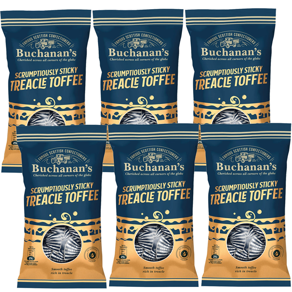 Buchanan’s Scrumptiously Sticky Treacle Toffee Bag 120g (6 or 12 Bags)