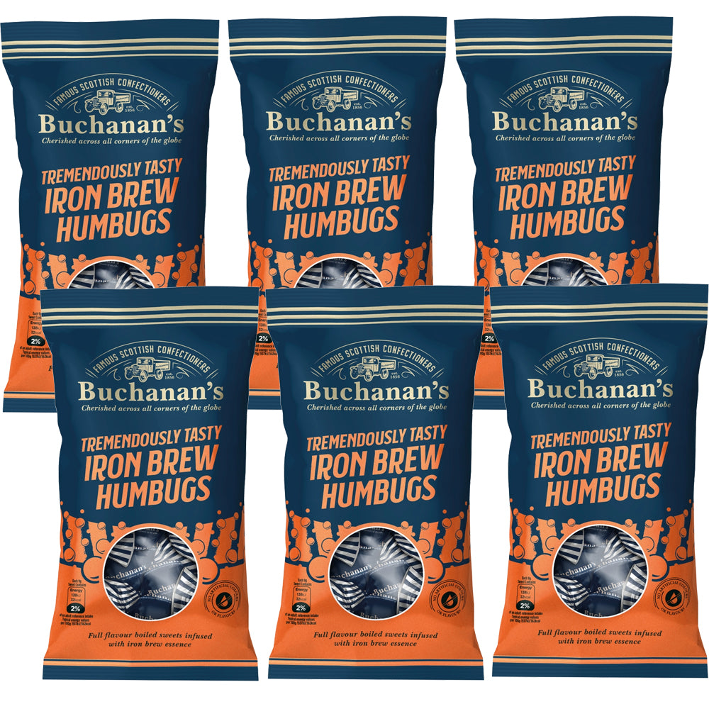 Buchanan's Iron Brew Humbugs 140g (6 & 12 Bags)