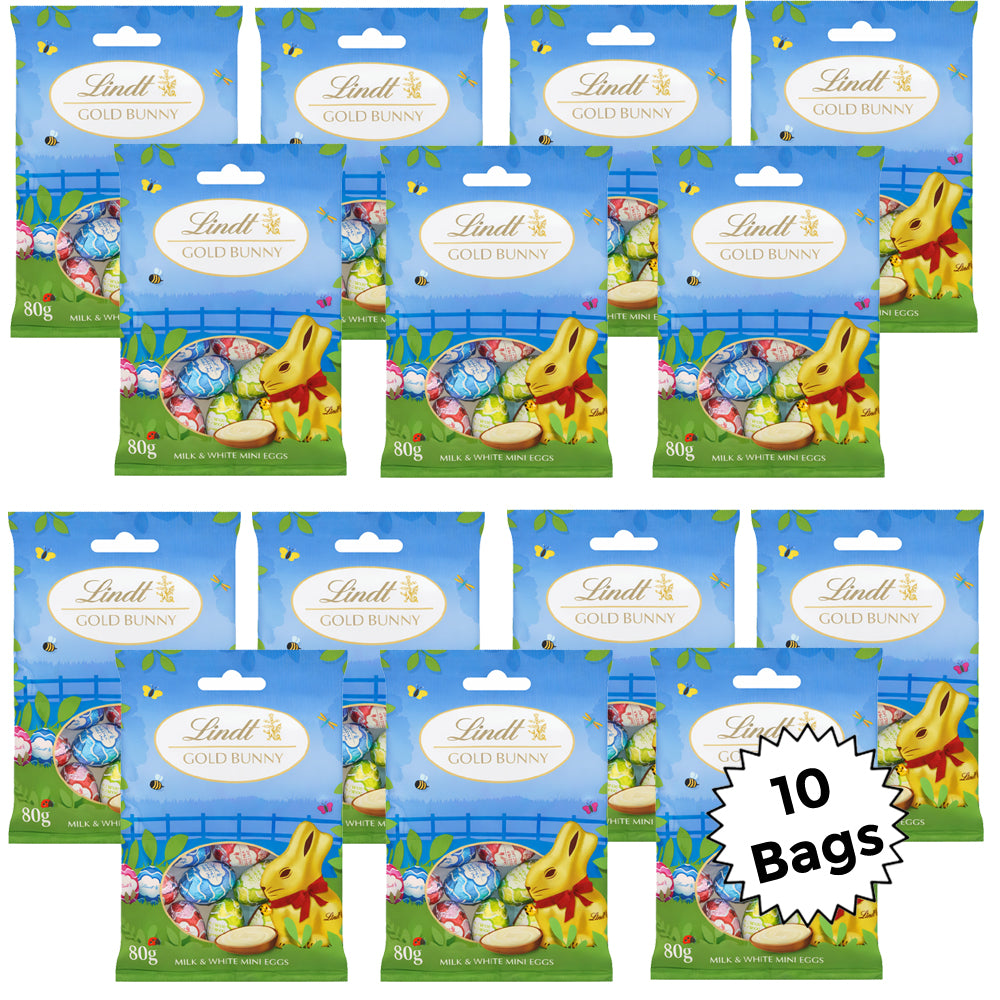 Lindt Gold Bunny Milk Chocolate Easter Mini Eggs Bag 80g (6, 10 & 16 Bags)