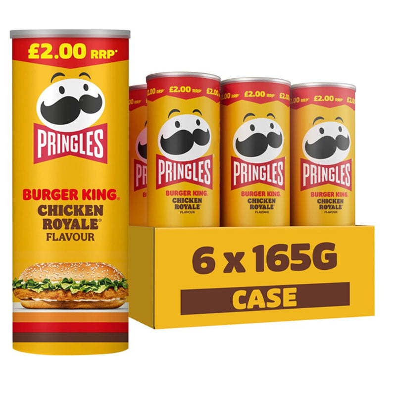 Pringles Sharing Crisps 165g PMP 6 Tins – Original, Texas BBQ, Sour Cream & Onion, Salt & Vinegar & More