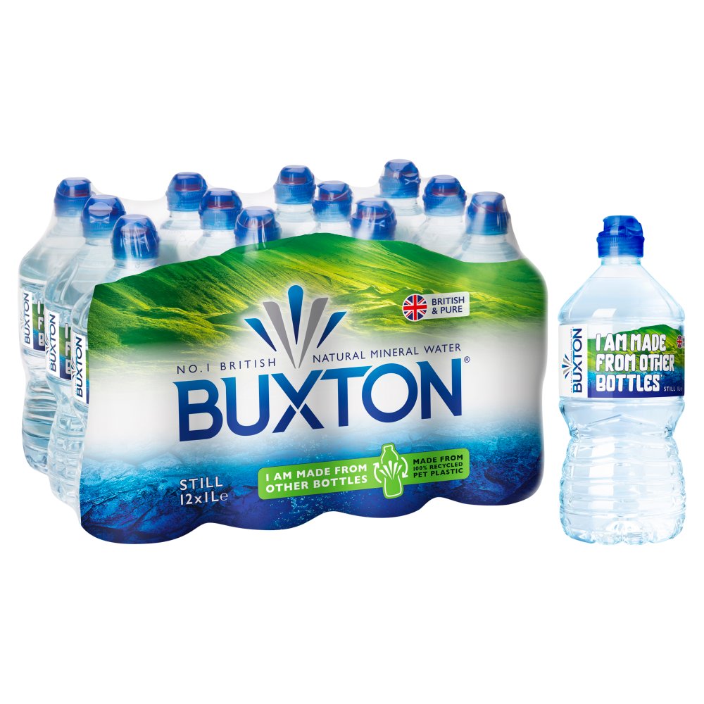 Buxton Still Natural Mineral Water Sports Cap 1L (Case of 12)