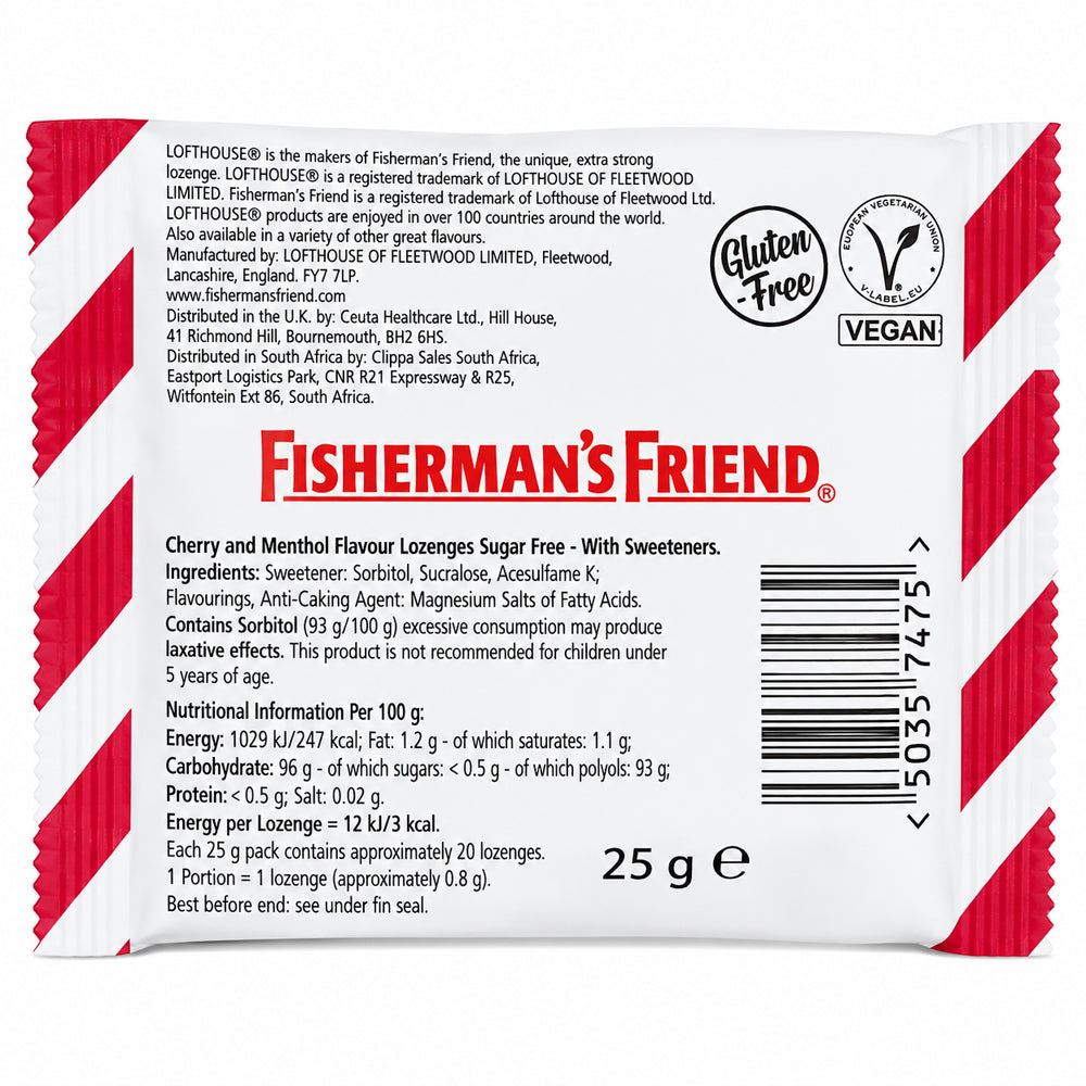 Fisherman’s Friend Cherry Sugar Free Lozenges 25g (Pack of 12)