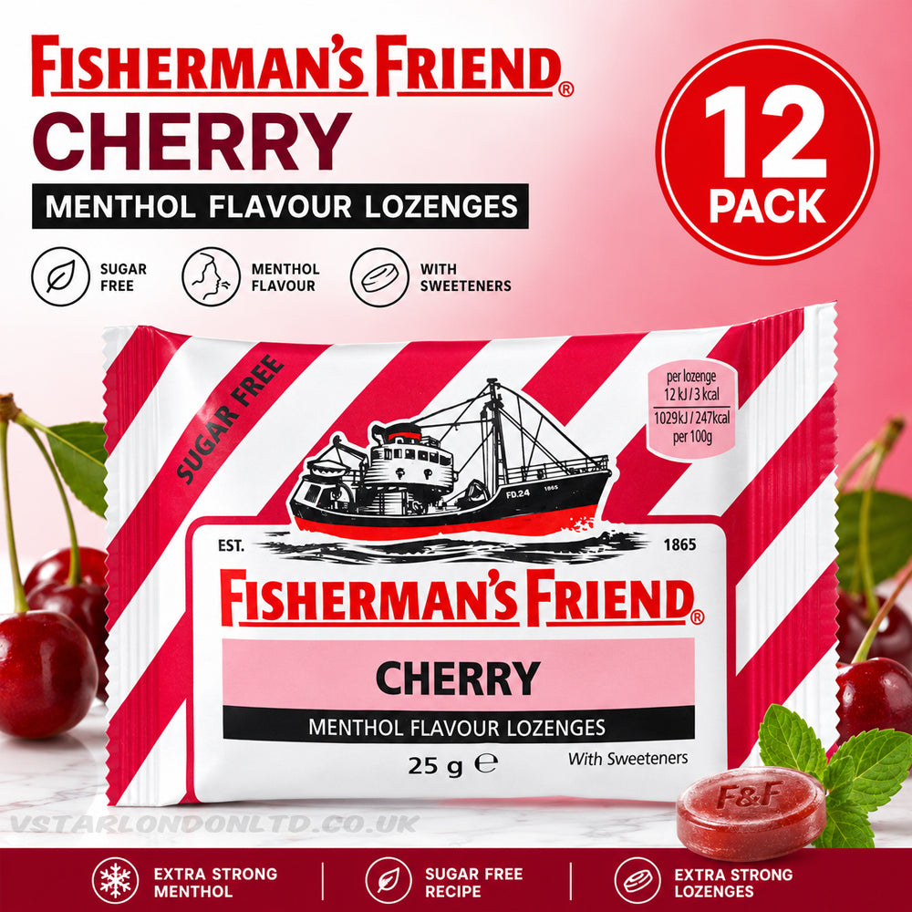 Fisherman’s Friend Cherry Sugar Free Lozenges 25g (Pack of 12)