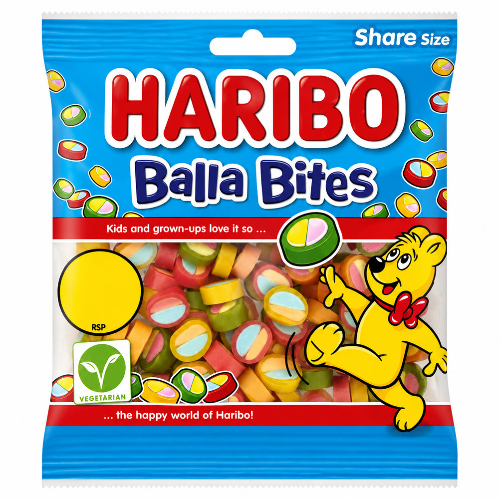 HARIBO Balla Bites Chewy Sweets 140g PMP (Box of 12)
