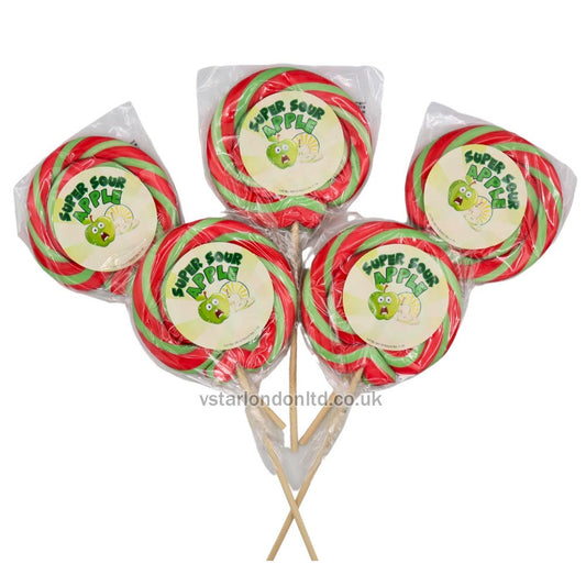 McAdams Super Sour Apple Lollipop 75g
