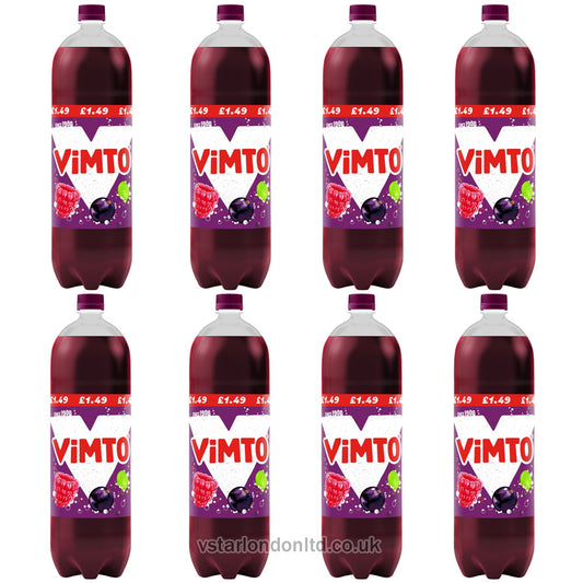 Vimto Fizzy Original – 8 Pack of 2 Litre Bottles | Sparkling Fruit Flavour Drink