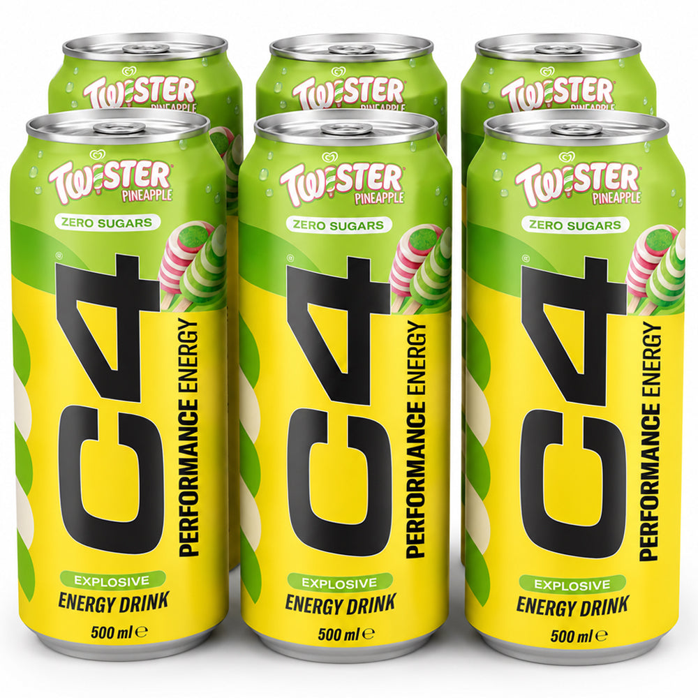 C4 Performance Energy Twister Pineapple Energy Drink 500ml (6 & 12 Cans) Zero Sugar