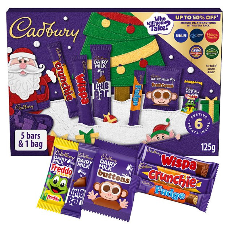 Cadbury Christmas Chocolate Selection Box 125g (5 & 10 Boxes) Festive Gift
