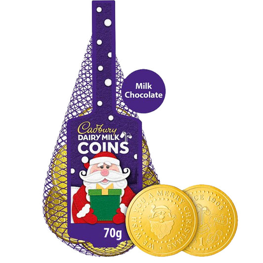 Cadbury Dairy Milk Christmas Chocolate Coins 70g (12 & 24 Nets)