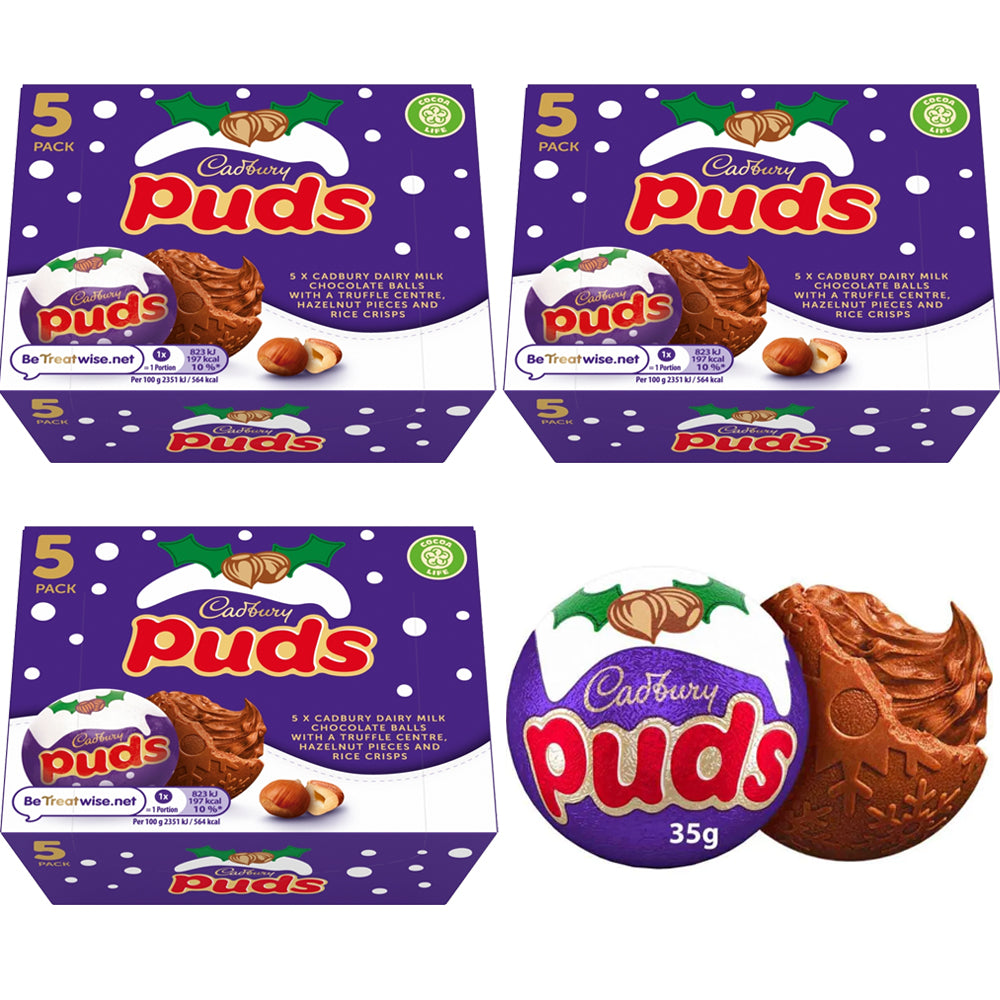 Cadbury Dairy Milk Chocolate Puds 5 Pack Multipack 3 x 175g
