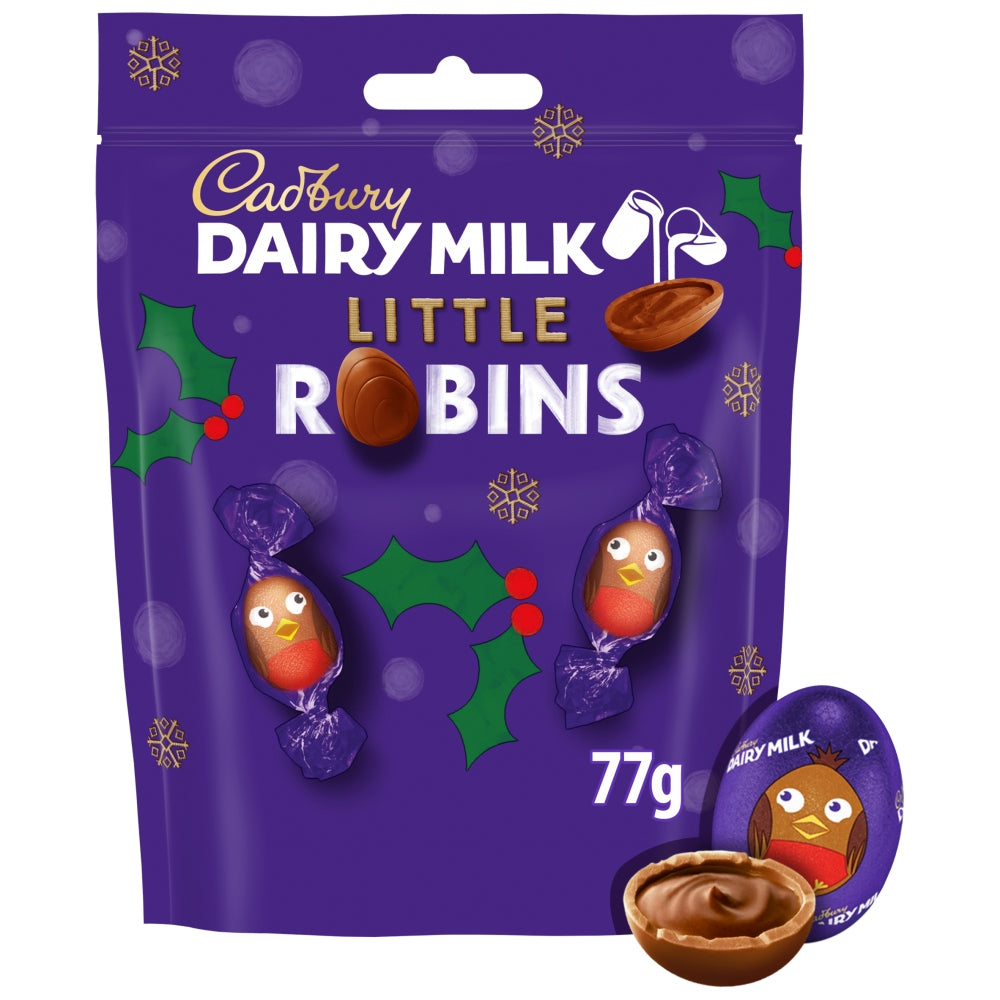 Cadbury Dairy Milk Christmas Little Robins Chocolate Bags – 10 x 77g