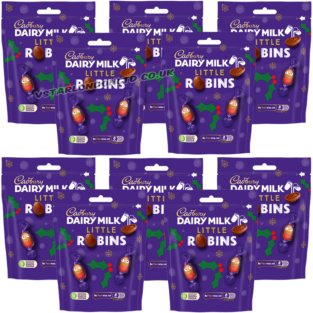Cadbury Dairy Milk Christmas Little Robins Chocolate Bags – 10 x 77g
