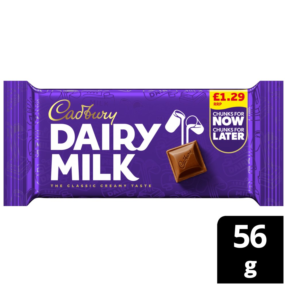 Cadbury Dairy Milk Classic Chocolate Bar 56g £1.29 PMP (Box of 22)