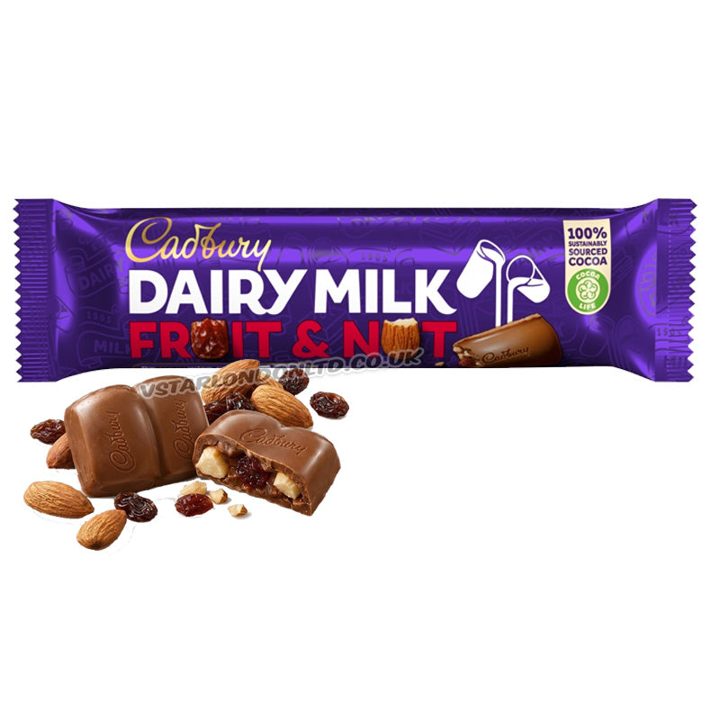 Cadbury Dairy Milk Fruit and Nut Chocolate Bar 49g Milk Chocolate (12 -48 Bars)