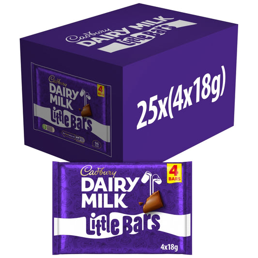 Cadbury Dairy Milk Little Bars 4 Pack Multipack (18 x 72g)