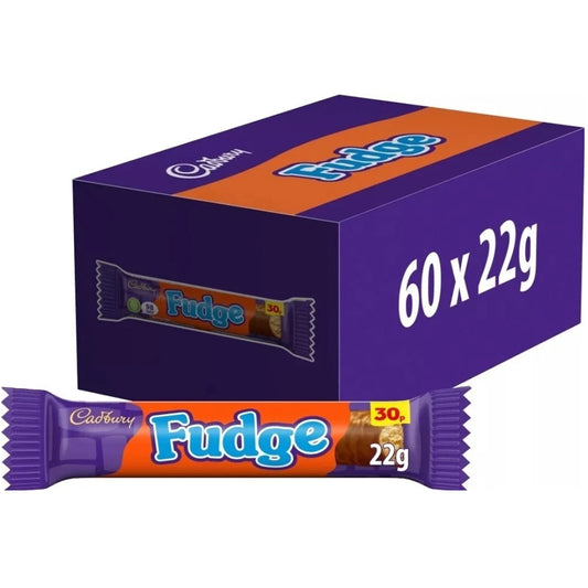 Cadbury Fudge Chocolate Bar 22g PMP (Box of 60)