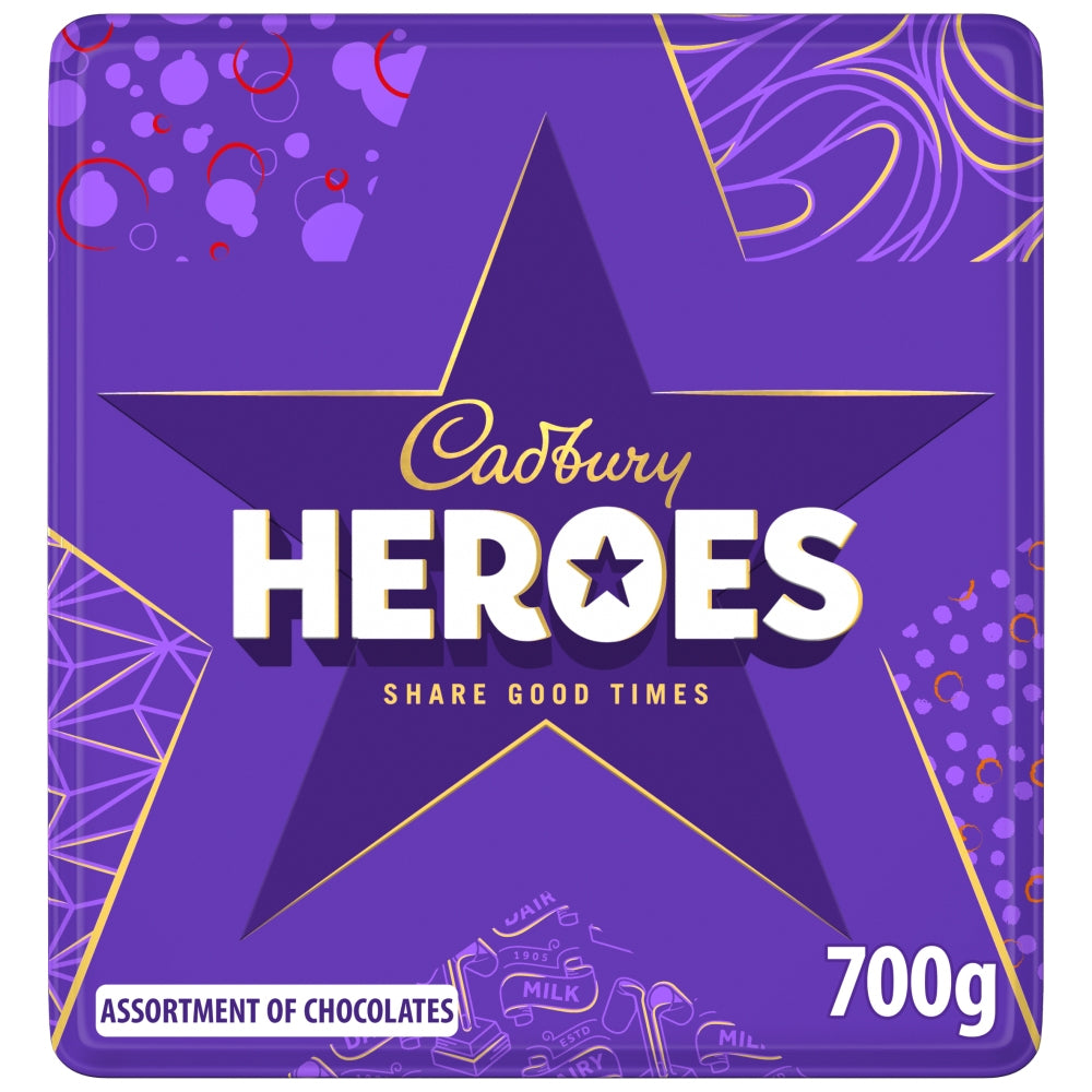 Cadbury Heroes Chocolate Tin 700g – Assorted Bite-Size Chocolates