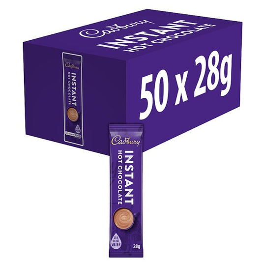Cadbury Instant Hot Chocolate Drink Sachet 28g (Box of 50 sachets)