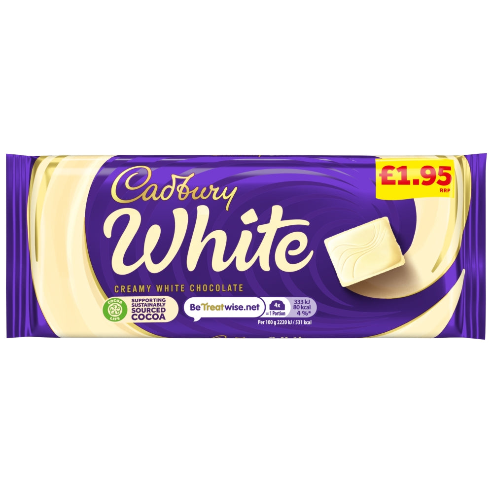 Cadbury White Chocolate Bar 90g £1.95 PMP (Box of 24)