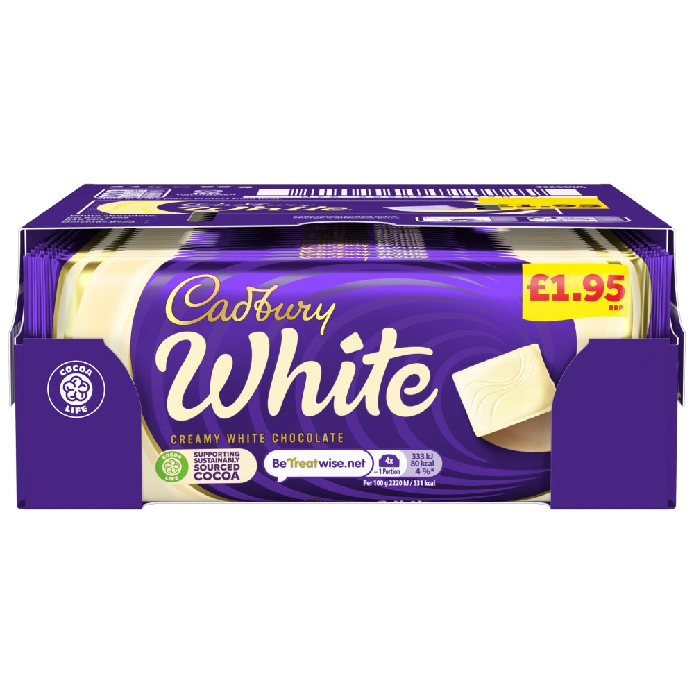 Cadbury White Chocolate Bar 90g £1.95 PMP (Box of 24)