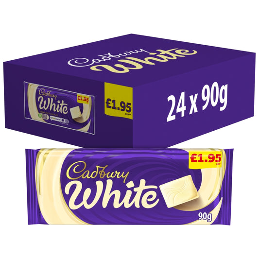 Cadbury White Chocolate Bar 90g £1.95 PMP (Box of 24)
