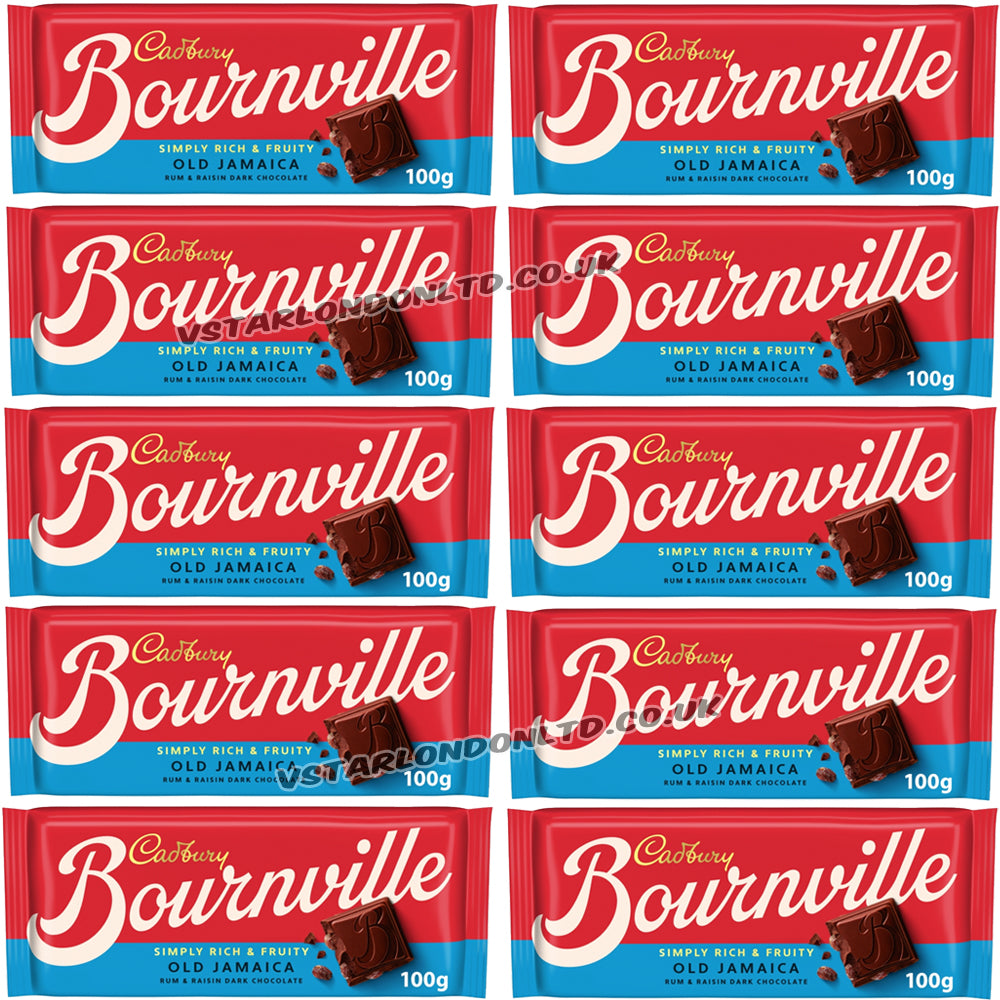 Cadbury Bournville Old Jamaica Dark Chocolate Bar 100g (10 & 18 Bars)