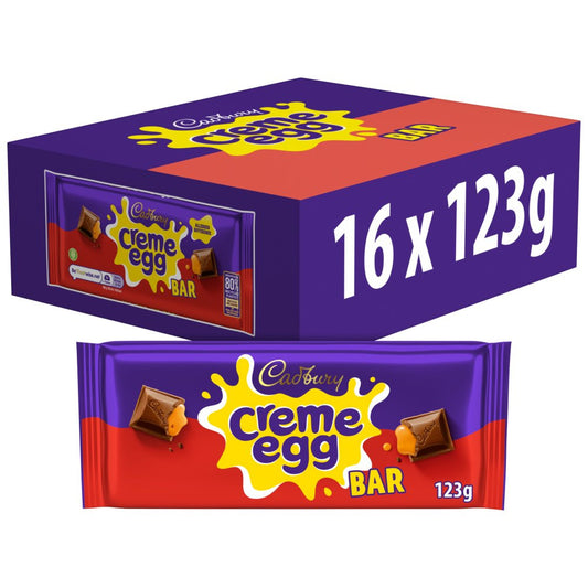 Cadbury Creme Egg Milk Chocolate Bar 123g (8 & 16 Bars) – Easter 2026