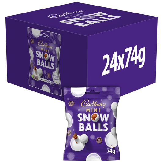 Cadbury Dairy Milk Mini Snow Balls 24 x 74g
