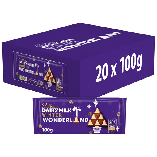 Cadbury Dairy Milk Christmas Winter Wonderland Chocolate 100g – 10 & 20 Bars