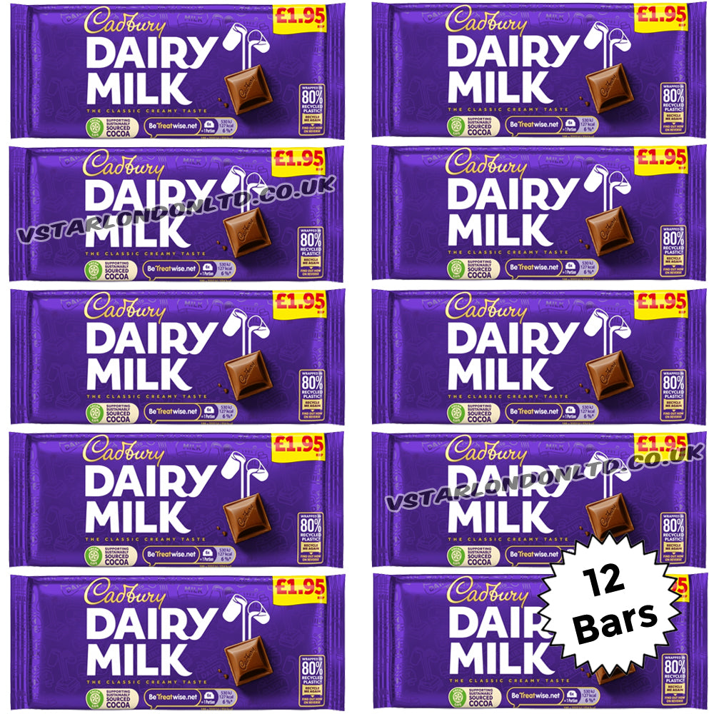 Cadbury Dairy Milk Classic Chocolate Bar 95g £1.95 PMP (12 & 24 Bars)