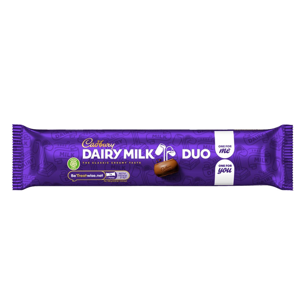 Cadbury Dairy Milk Classic Chocolate Duo 54.4 g (Box of 36)
