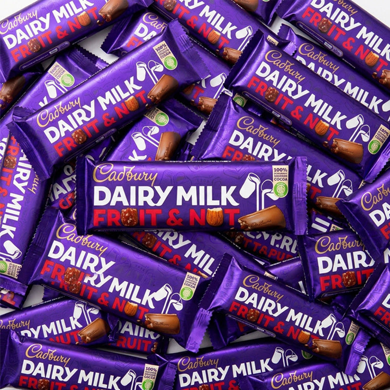 Cadbury Dairy Milk Fruit and Nut Chocolate Bar 49g Milk Chocolate (12 -48 Bars)