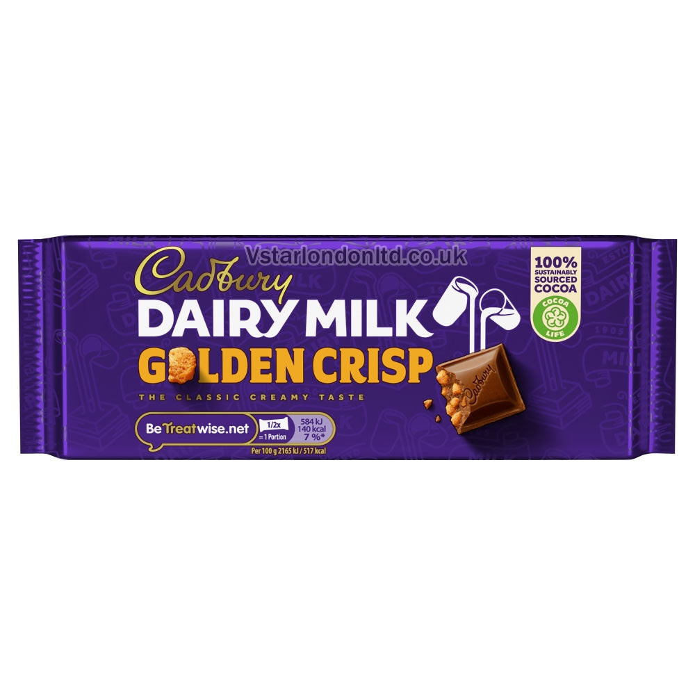 Cadbury Dairy Milk Golden Crisp Chocolate Bar 53g(Pack of 48)