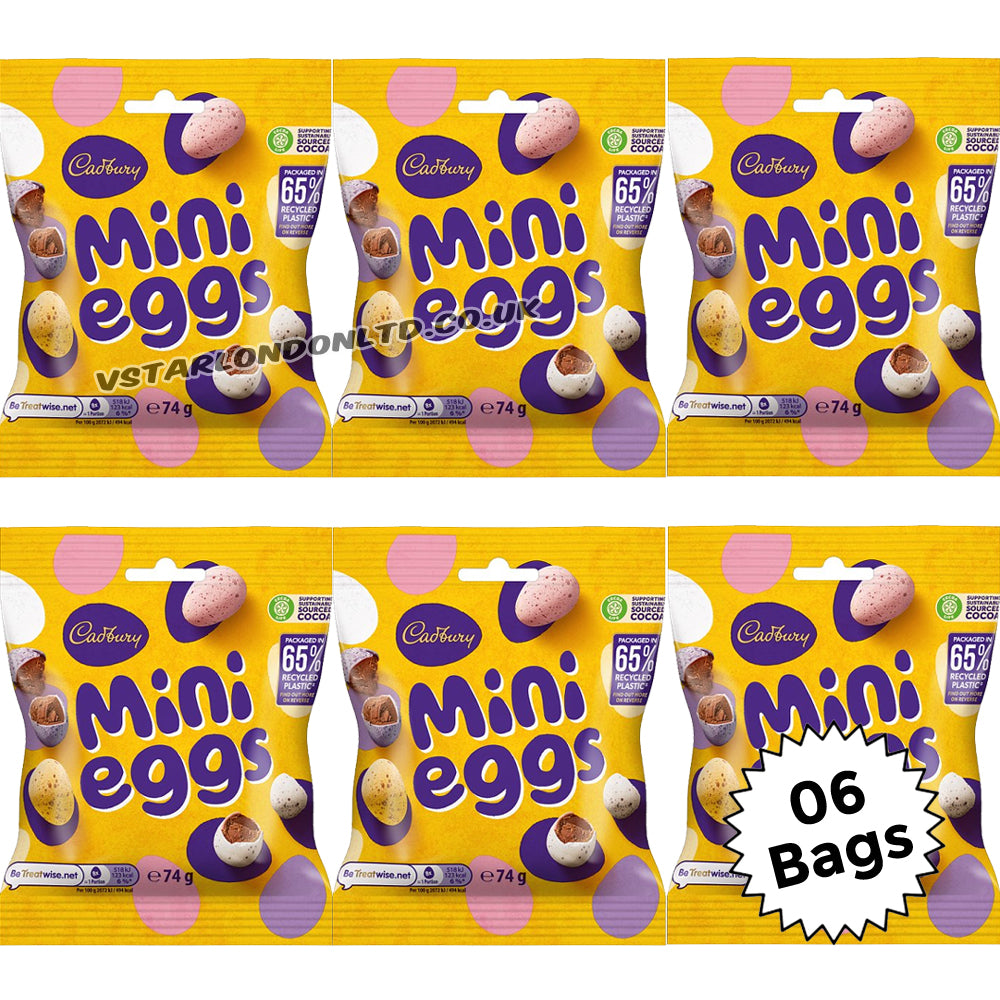 Cadbury Mini Eggs Chocolate Bag 74g (12 & 24 Bags) – Easter 2026 Edition