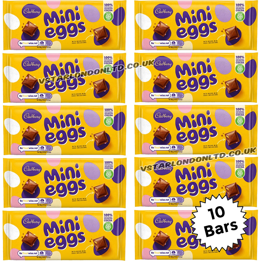 Cadbury Mini Eggs Chocolate Bar 110g (10 & 20 Bars) – Easter 2026