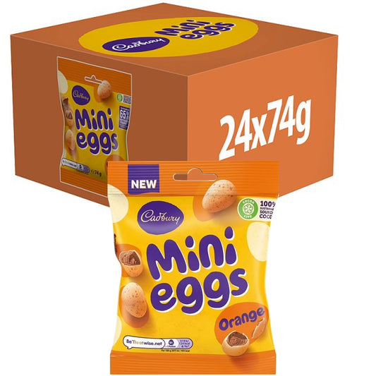 Cadbury Mini Eggs Orange Chocolate 74g (12 & 24 Bags) | Easter 2026