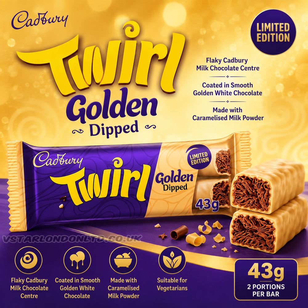 Cadbury Twirl Golden Dipped Limited Edition 43g (24 & 48 Bars)