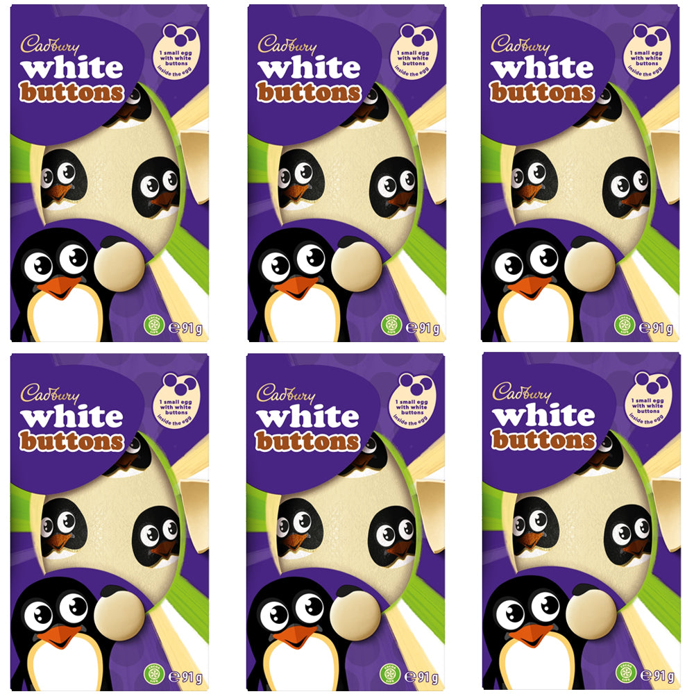 Cadbury White Chocolate Buttons Easter Egg 91g (Box of 12)