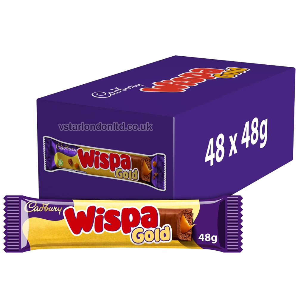 Cadbury Wispa Gold Chocolate Bar 48g(Pack of 48)