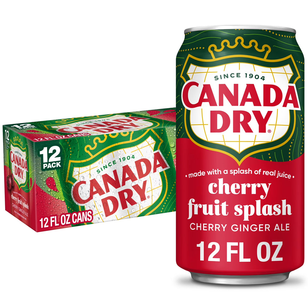 Canada Dry Fruit Splash Cherry Ginger Ale 355ml (12 Cans)