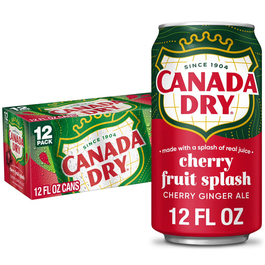 Canada Dry Fruit Splash Cherry Ginger Ale 355ml (12 Cans)