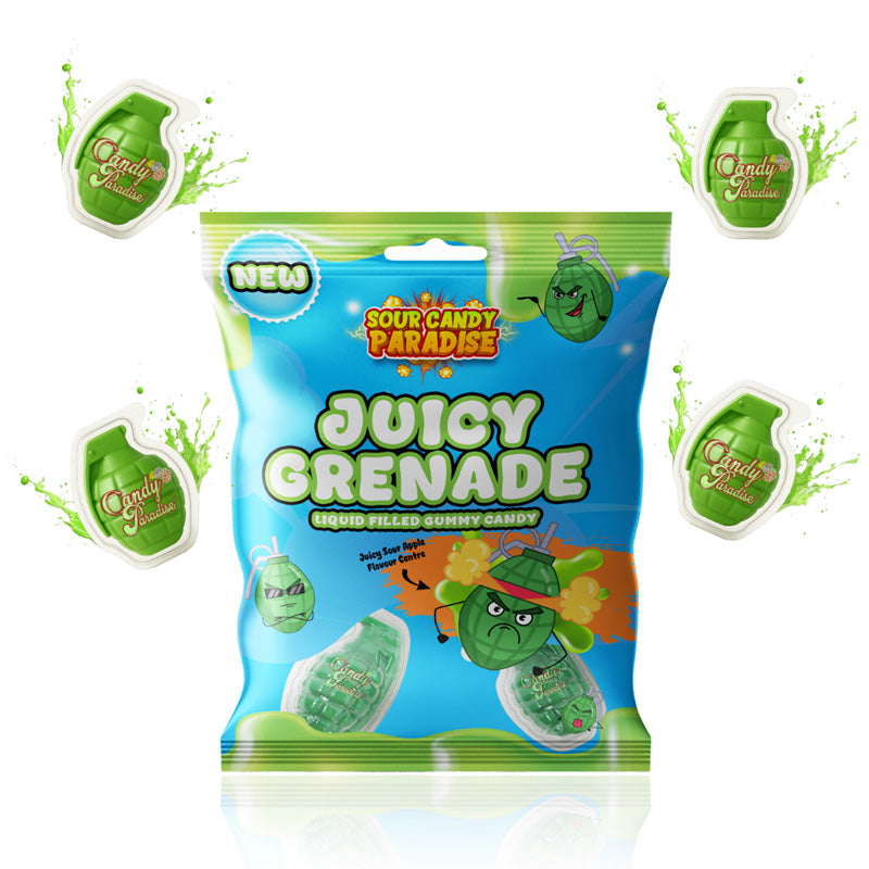 Candy Paradise Juicy Grenade Gummy Sweets 72g x 12 Packs – Halal