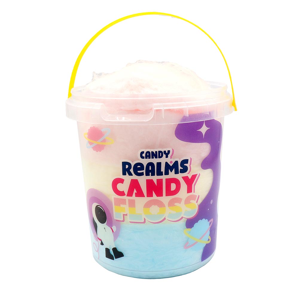 Candy Realms Candy Floss Buckets 6 x 50g – Fruit Flavour Cotton Candy